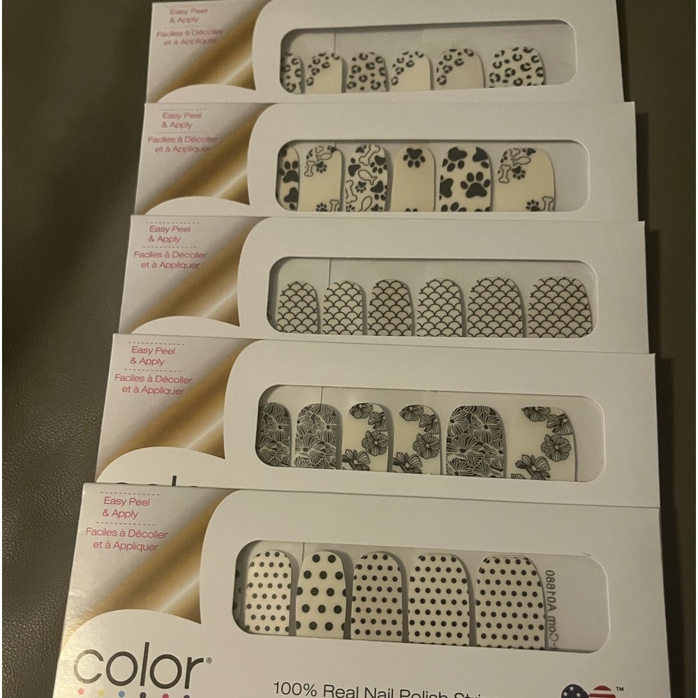 5 Sets of Color Street Nail Strip Over Lays